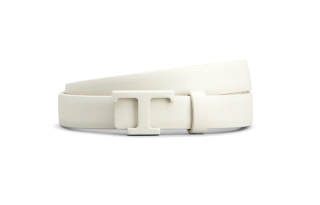 TOD'S T Strap Belt Buckle, Smooth Leather Belts Women's White Width 2CM