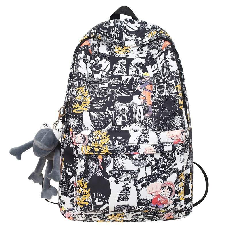 LEXI Nylon Backpack Unisex Black/White