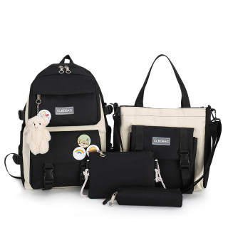 LEXI Canvas Backpack Unisex Black/Blue/Pink/Purple