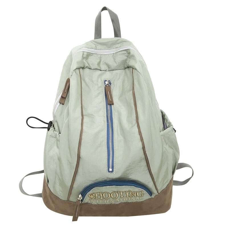 LEXI Nylon With Suede Backpack Unisex Black/Green/Pink/Red/Gray