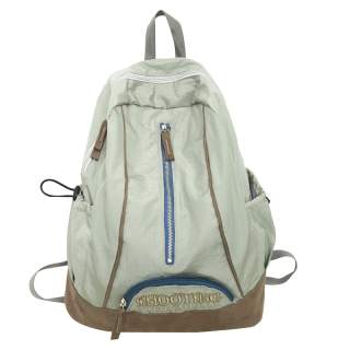 LEXI Nylon With Suede Backpack Unisex Black/Green/Pink/Red/Gray