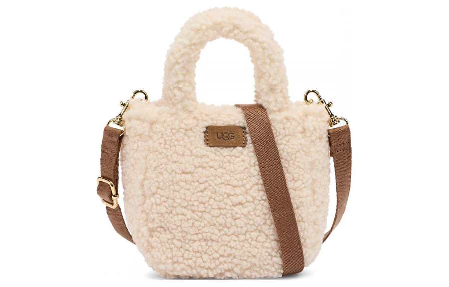 UGG Sherpa Shoulder Bag, Crossbody Bag, Handbag Mini Unisex Natural
