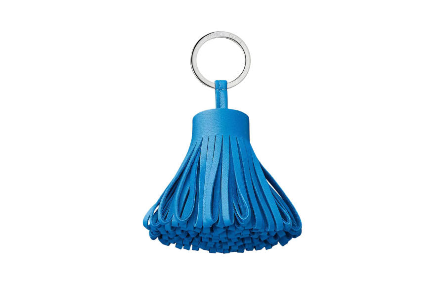 HERMES Milo Lambskin Keychain Bag Accessory Women's B3 Bleu Zanzibar Tanzanian Blue