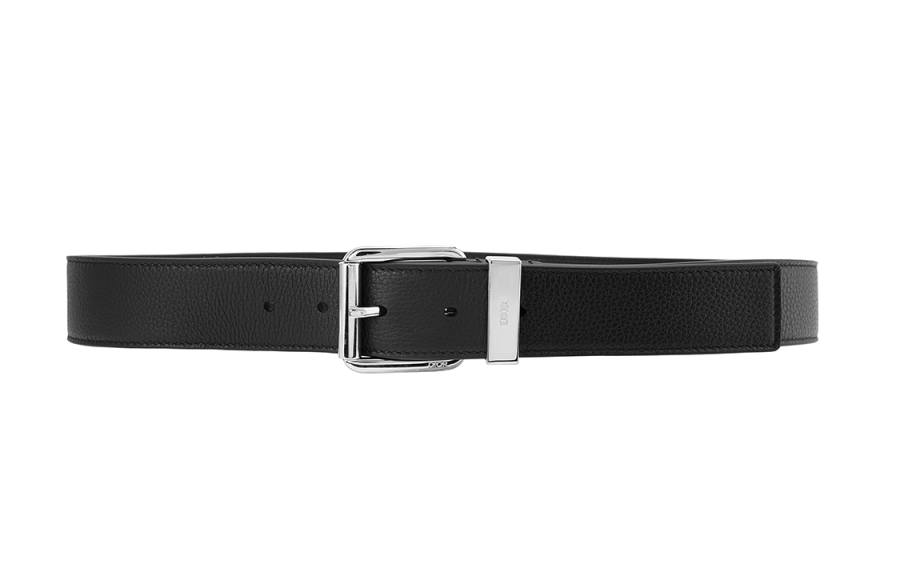 DIOR DIOR Calfskin Leather Belts Men's Black Width 3.5cm