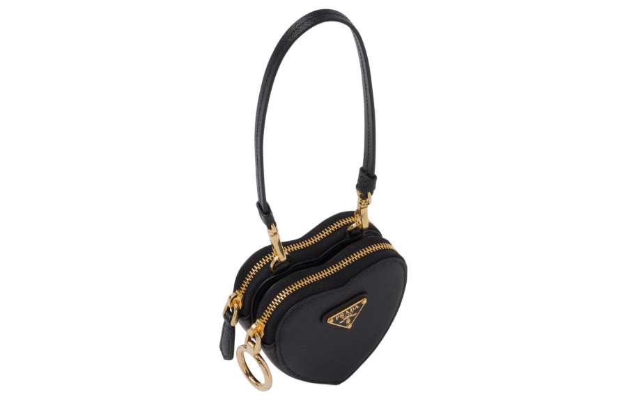 PRADA PRADA Saffiano Leather Handbag Clutch Mini Women's Black
