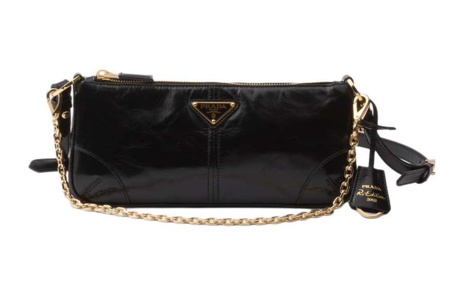 PRADA PRADA Leather Crossbody Bag, Shoulder Bag Medium Women's Black