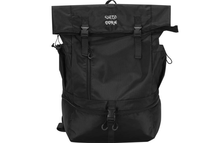 VEIDOORN Polyester Backpack Regular Unisex Graphite Black/Pioneer Green/Water Silver Gray