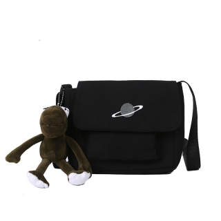 TAIKESEN Canvas Bag, Shoulder Bag, Crossbody Bag Small Unisex Black/White