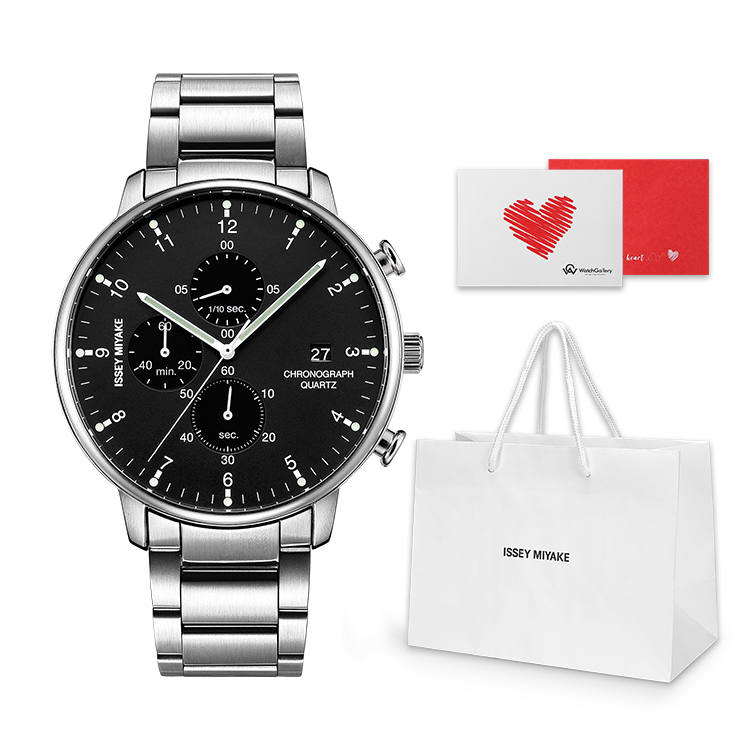 ISSEY MIYAKE C Quartz Movement Stainless Steel Strap Watch Unisex Black Dial