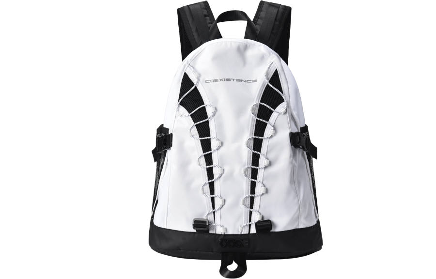 COEXISTENCE Polyester Water Repellent Travel, Hiking, Commute, And Daily Travel Backpack Regular Unisex White