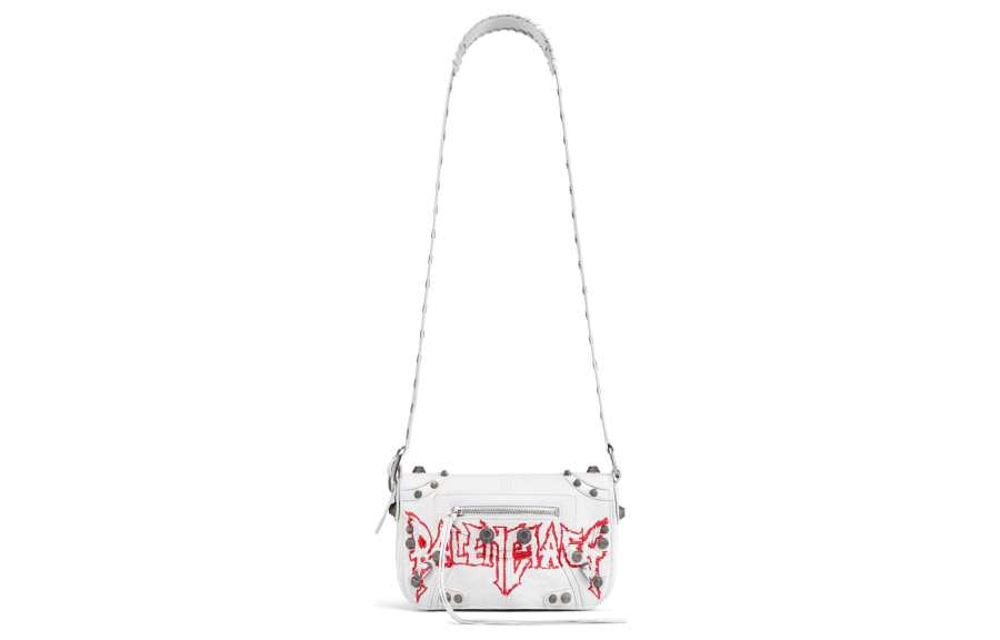 Balenciaga Le Cagole Sheepskin Shoulder Bag, Crossbody Bag Extra Mini Men's White