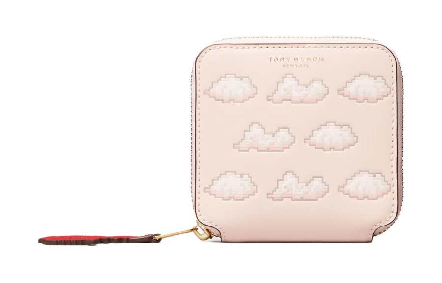 TORY BURCH Cow Leather Card Holder, Wallet Unisex Pink