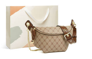15 MINS PVC Shoulder Bag, Mom Bag, Crossbody Bag Medium Women's Coffee