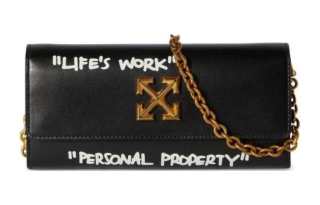 OFF-WHITE OFF WHITE Cow Leather Wallet Women's Black