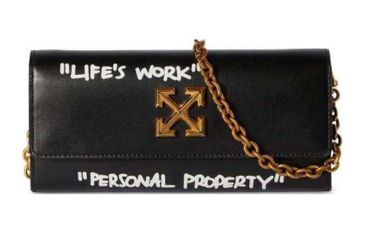 OFF-WHITE OFF WHITE Cow Leather Wallet Women's Black
