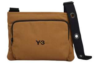 Y-3 Y 3 Recycled Polyester Plain Weave Fabric Crossbody Bag, Shoulder Bag Regular Unisex Desert Brown