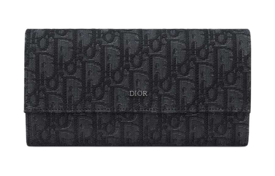 DIOR DIOR Oblique Printed Fabric Wallet Men's Black