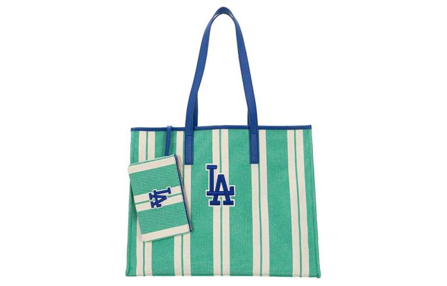 MLB Cotton Tote Bag, Shopping Bag, Shoulder Bag, Portable Crossbody Bag, Shoulder Bag Unisex Green White