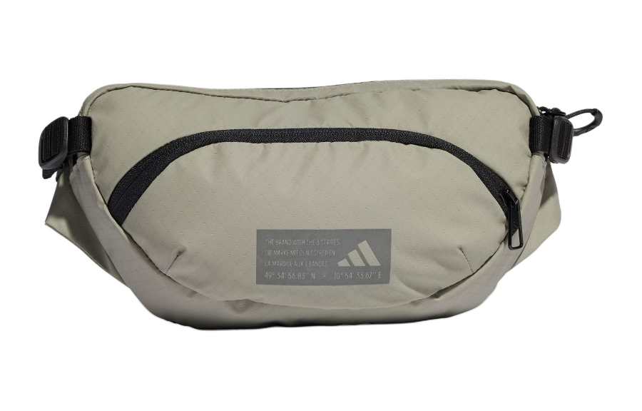 Adidas Adidas Layered Polyurethane One Shoulder Fanny Pack Regular Unisex Pebble Silver Gray & Black & Gray