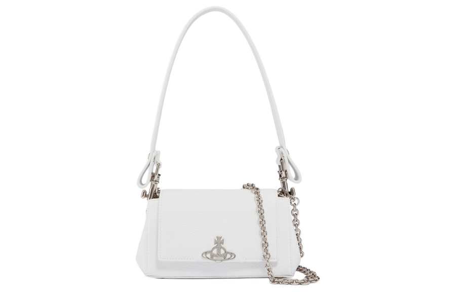 Vivienne Westwood HAZEL Vegan Leather Handbag, Shoulder Bag, Crossbody Bag Women's White