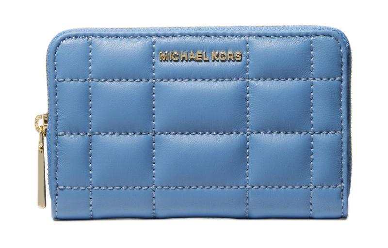 MICHAEL KORS Leather Card Holder, Wallet Small Women's French Blue