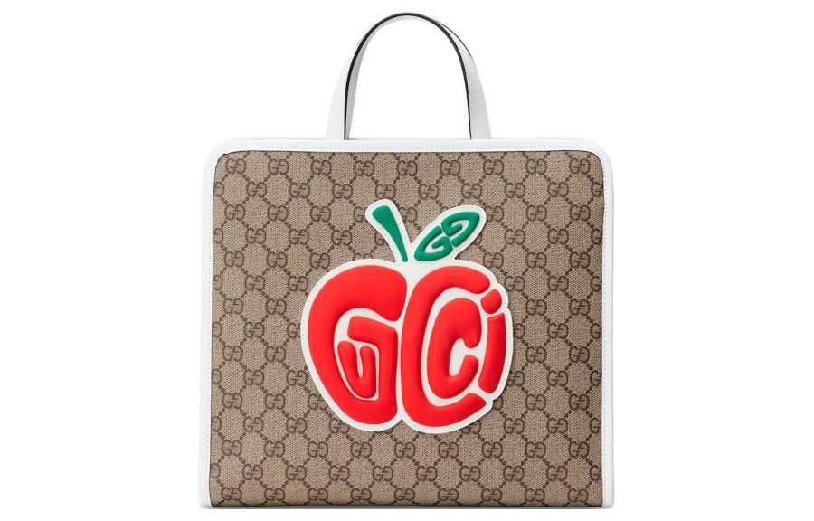 GUCCI Canvas Tote Bag, Shopping Bag, Handbag Kids' Beige & Ebony