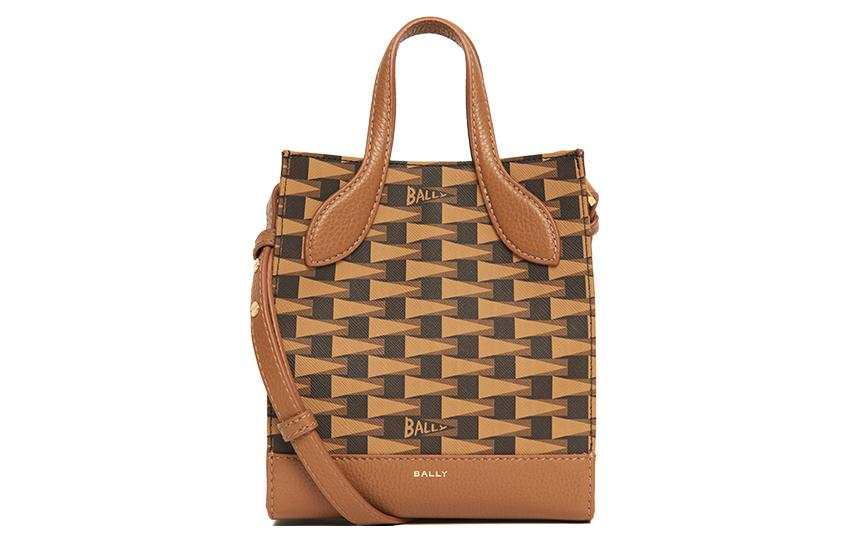 BALLY Cow Leather Tote Bag, Shopping Bag, Shoulder Bag, Crossbody Bag, Handbag Mini Women's Brown