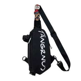 TAIKESEN Zip Closure Nylon Fabric Sling Bag Regular Unisex Black/White