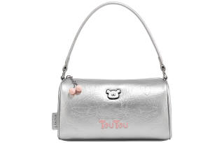 TOUTOU Maltese Collaboration Synthetic Leather Shoulder Bag, Crossbody Bag Regular Women's Mountain Spring Silver
