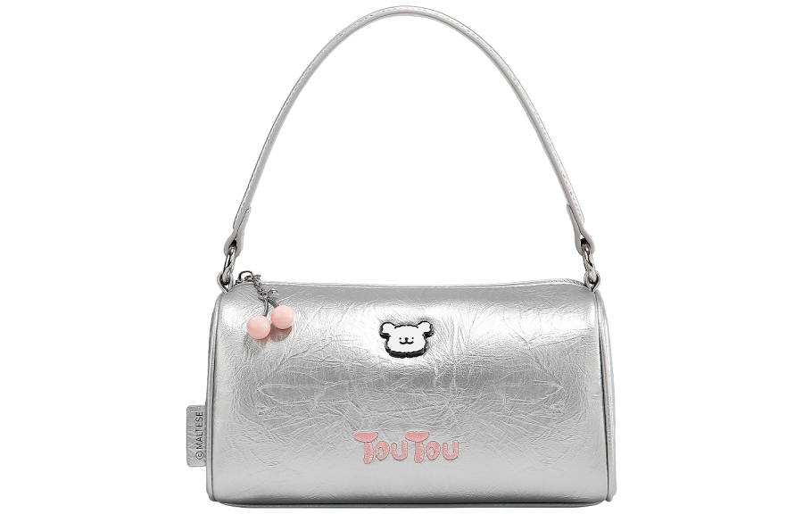 TOUTOU Maltese Collaboration Synthetic Leather Shoulder Bag, Crossbody Bag Regular Women's Mountain Spring Silver
