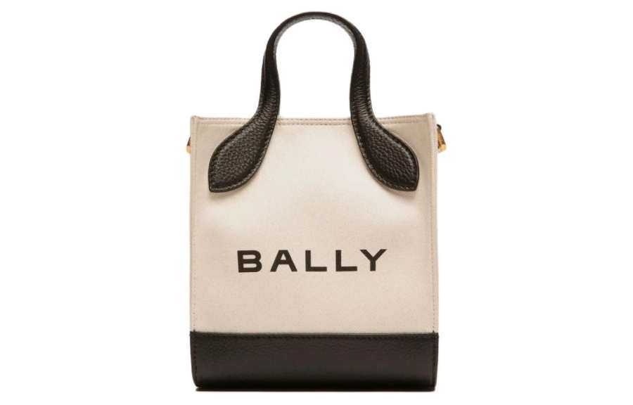BALLY Leather Tote Bag, Shopping Bag, Crossbody Bag, Handbag Mini Women's White