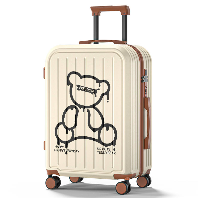 Zecedo ABS Beige Brown/Princess Pink/Milk White/Mysterious Black/Mint Green Students' Luggage Suitcase Luggage