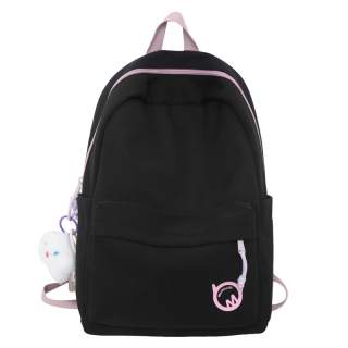 LOUIS ROYALN Nylon Backpack Medium Unisex Black/White/Yellow/Green