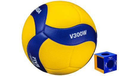 MIKASA Pu Size 5 Ball Volleyball Unisex Yellow Blue