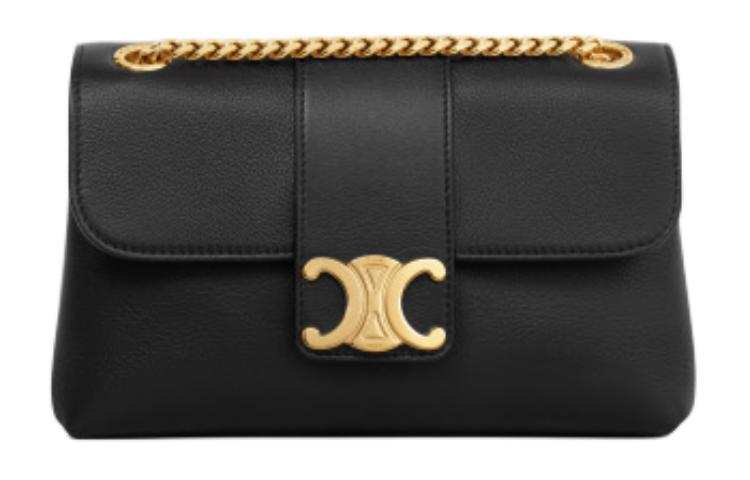 CELINE Victoire Cow Leather Crossbody Bag, Shoulder Bag Women's Black