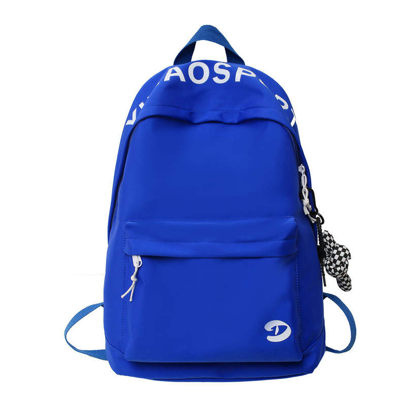 DELIXIONG Nylon Backpack Regular Unisex Black/Blue/White Orange/White Blue