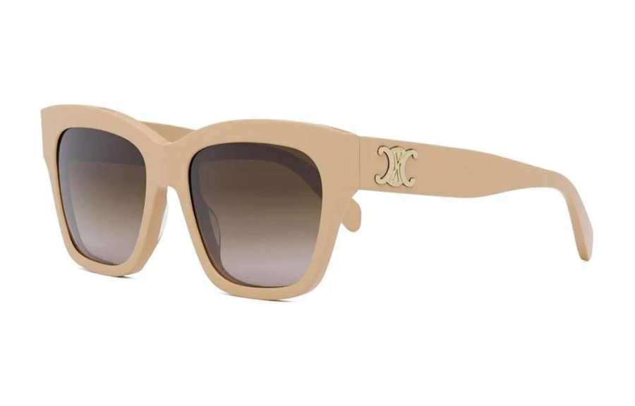 CELINE CELINE Irregular Shape Sunglasses Unisex Beige