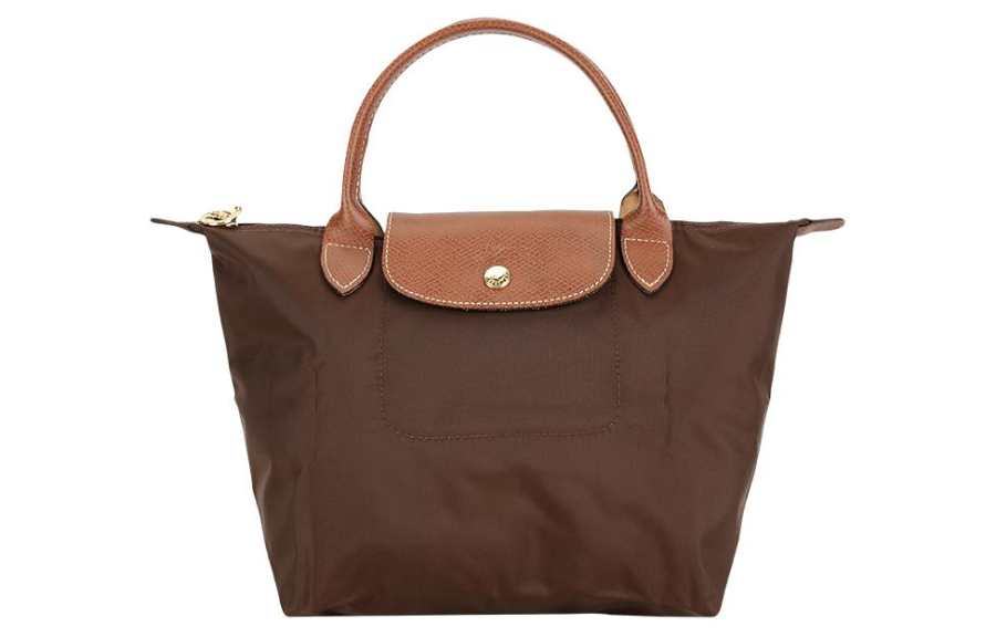 LONGCHAMP Le Pliage Polyamide Canvas With Leather Dumpling Bag Handbag Small Women's Ebony