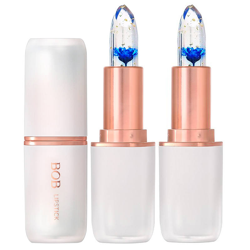 BOB Floral Lip Balm Color Changing Lipsticks Glossy Transfer Proof Hydrating Lip Care Skin Flattering Natural