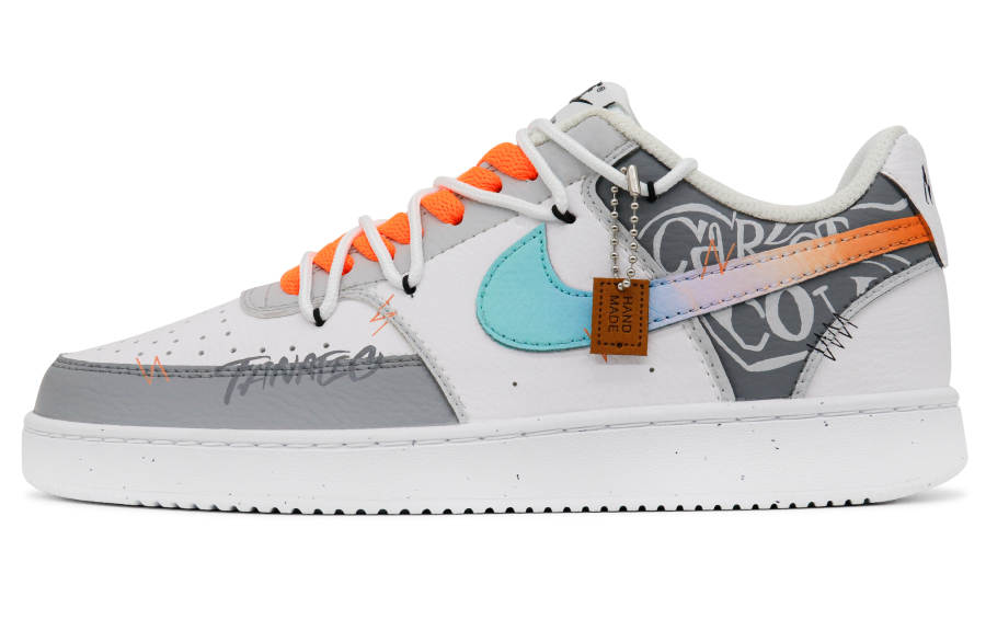 Nike Nike Court Vision 1 9 Inning Manufacturing, Fiery Graffiti Slip Resistant Cushioning Low top Skateboard Shoes Men's