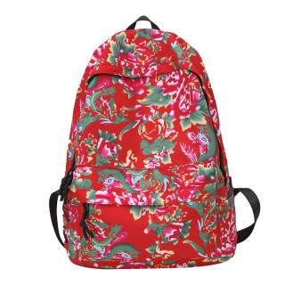 GEERDUN Nylon Backpack Regular Unisex Black/Red/Green