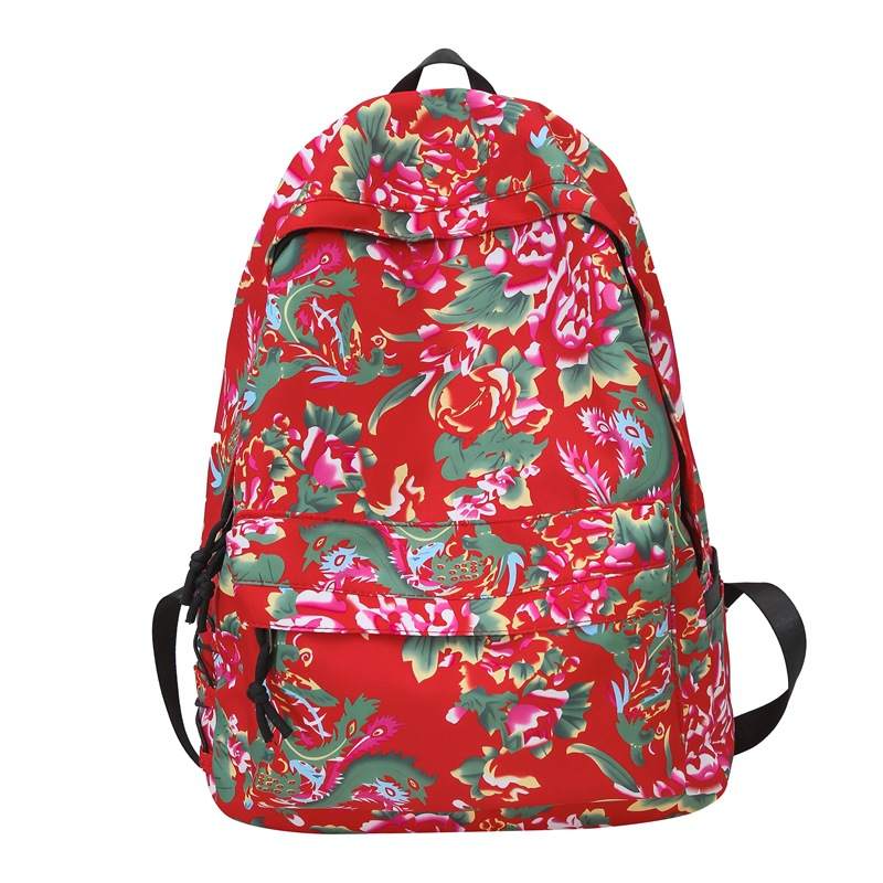 GEERDUN Nylon Backpack Regular Unisex Black/Red/Green