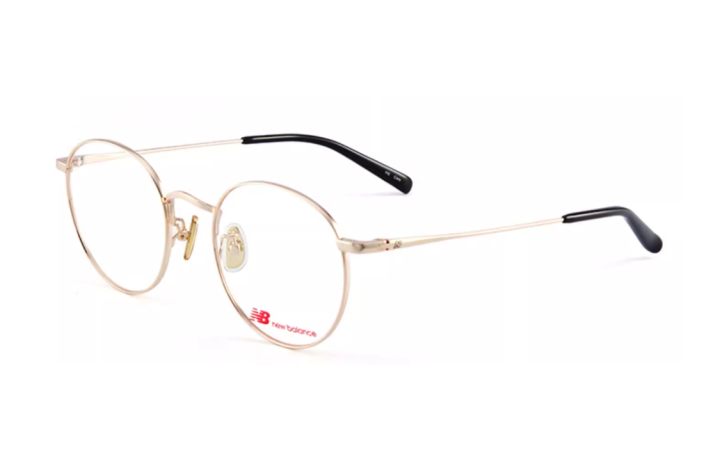 New Balance New Balance Metal Round Eyeglass Frames Unisex Gold