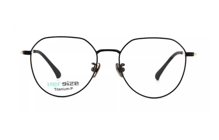 New Balance New Balance Titanium Alloy, Stainless Steel Irregular Shape Eyeglass Frames Unisex Black