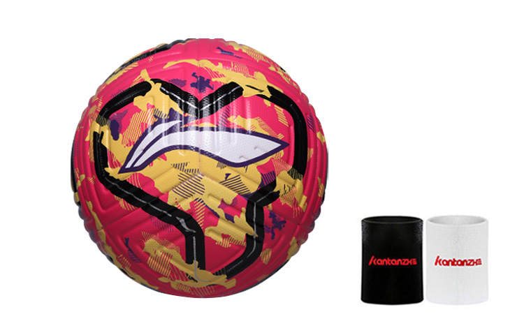 Li-Ning Li Ning Size 5 Soccer Ball TPU Seamless Thermal bonding Unisex Pink Yellow