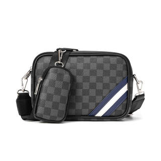 ALNI BITTON Synthetic Leather Crossbody Bags Regular Men's Black