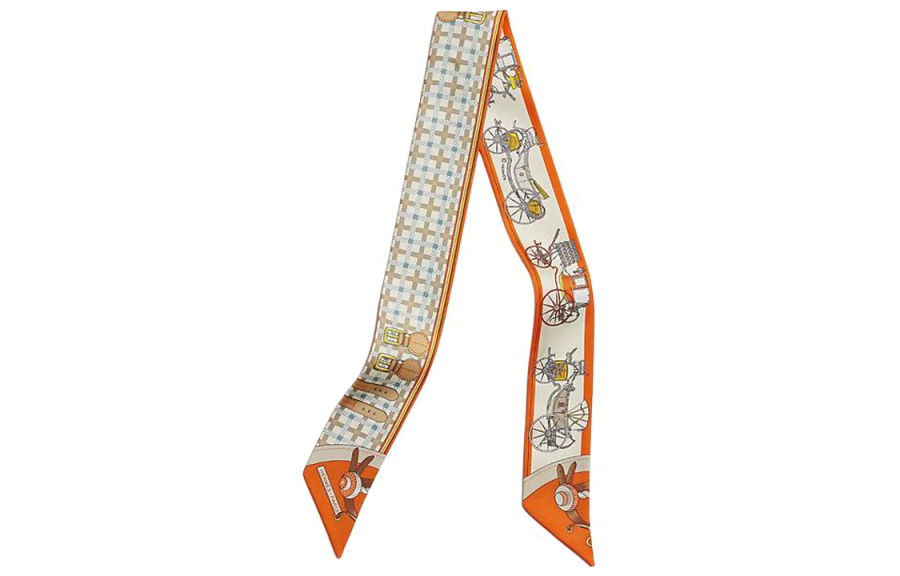HERMES HERMES Silk Scarves Women's Orange