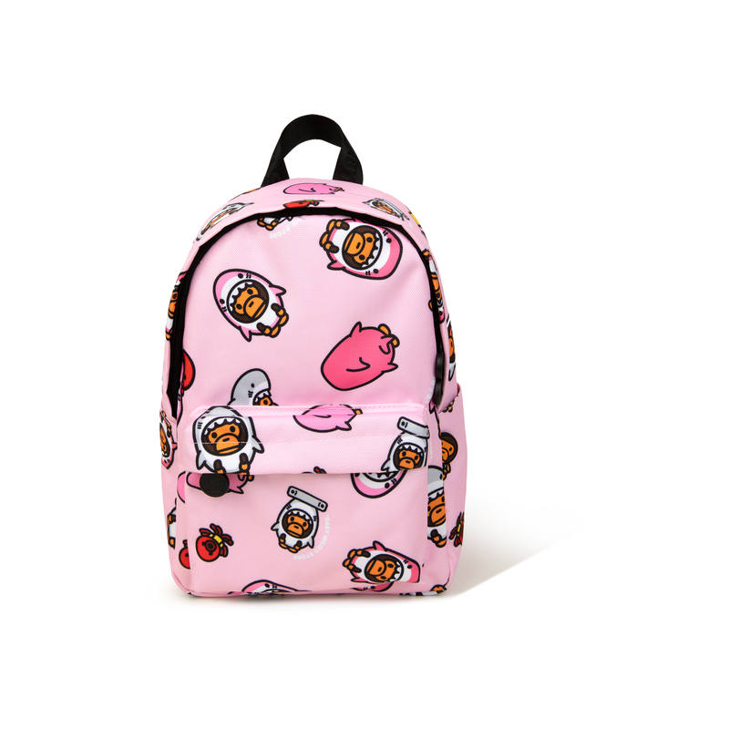 Aape Aape Cartoon Pattern Polyester Backpack Small Women's Camouflage/Light Pink