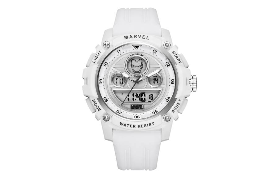 MARVEL MARVEL Iron Man Electronic+Quartz Movement Silicone Strap Watch Unisex Gray Dial