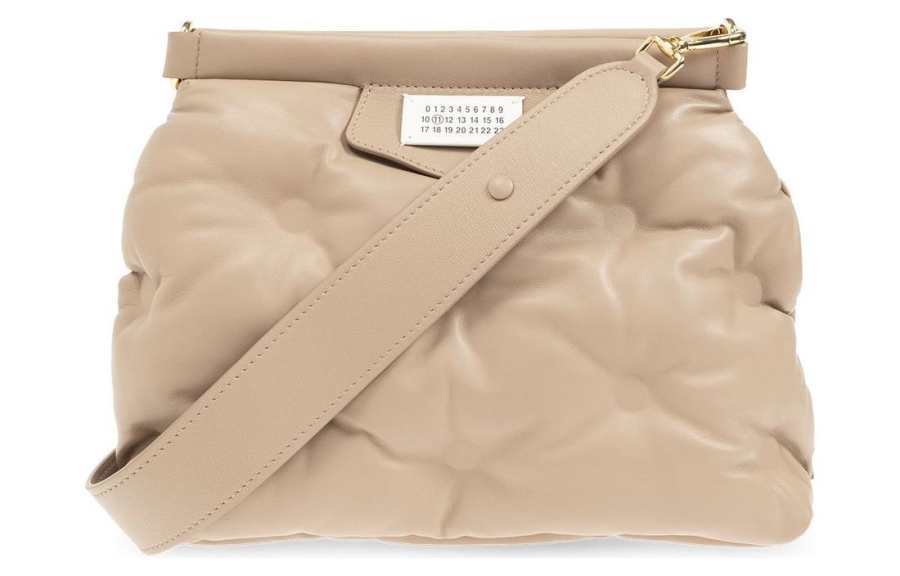 Maison Margiela Glam Slam Grain Nappa Leather Handheld Shoulder Bag, Crossbody Bag Small Women's Light Umber